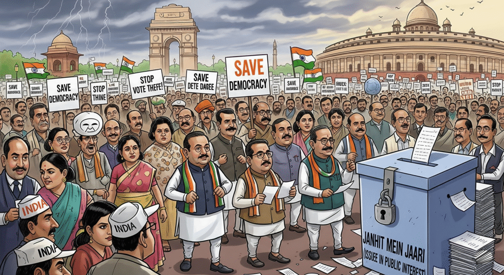 वोट चोरी: इंडिया गठबंधन का दिल्ली में महाप्रदर्शन | लोकसभा चुनाव पर लगे गंभीर आरोप