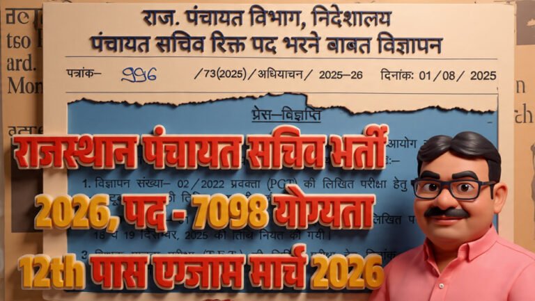Rajasthan Panchayat Sachiv Bharti 2026, राजस्थान पंचायत सचिव भर्ती की हुई घोषणा 12th पास के लिए खुशखबरी देखें अन्य जानकारी