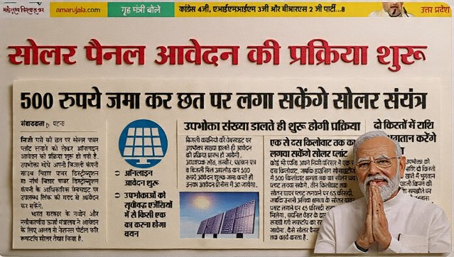Solar Panel Yojana 2025 अब मात्र ₹500 में अपने घर के छत पर सोलर पैनल लगवाएं !