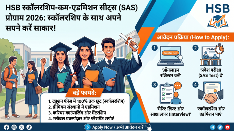 HSB SAS Program 2026: स्कॉलरशिप के साथ अपने सपने करें साकार! जानें आवेदन प्रक्रिया और बड़े फायदे